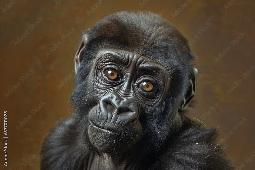 Obraz premium Western lowland gorilla juvenile male portrait