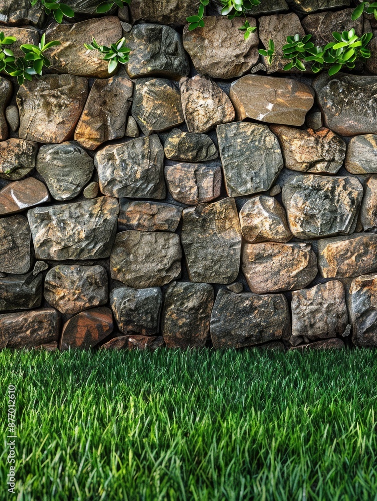 Fire Hydrant in Front of Stone Wall Fire Hydrant in Front of Stone Wall
