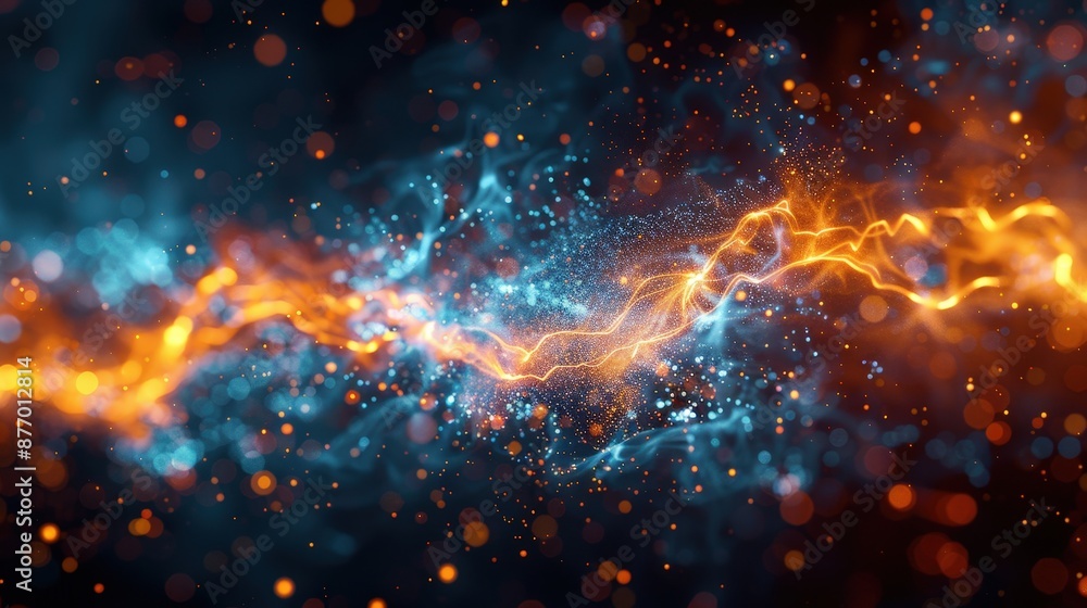 Dynamic abstract image featuring vibrant blue and orange light streaks with bokeh effects on a dark background, representing energy and motion. Dynamic abstract image featuring vibrant blue and orange light streaks with bokeh effects on a dark background, representing energy and motion.