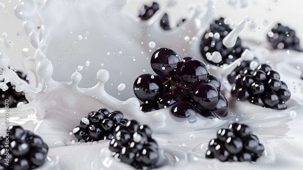 blackcurrant with splashing milk blackcurrant with splashing milk