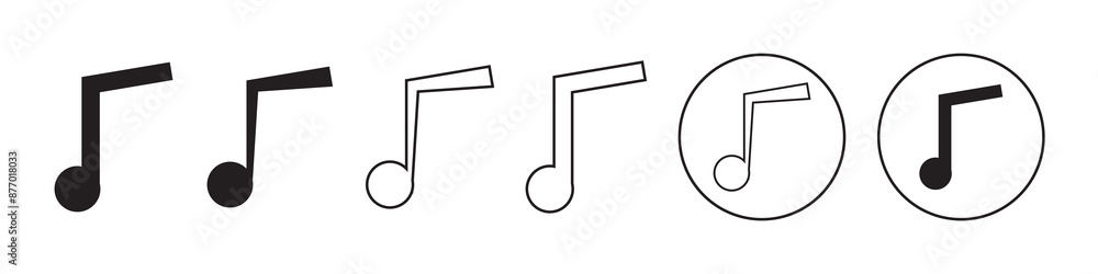Music notes icon set, Music notes symbol, vector illustration Music notes icon set, Music notes symbol, vector illustration
