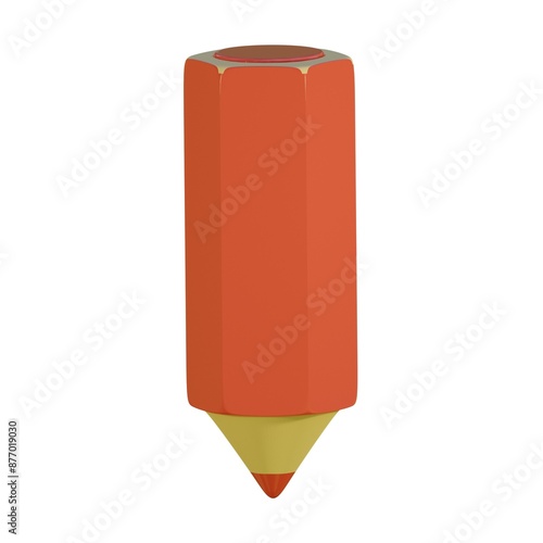 red pencil in 3D style