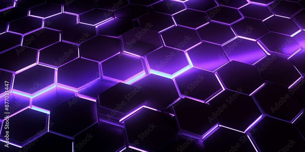 Futuristic Purple Neon Honeycomb Pattern Background Futuristic Purple Neon Honeycomb Pattern Background