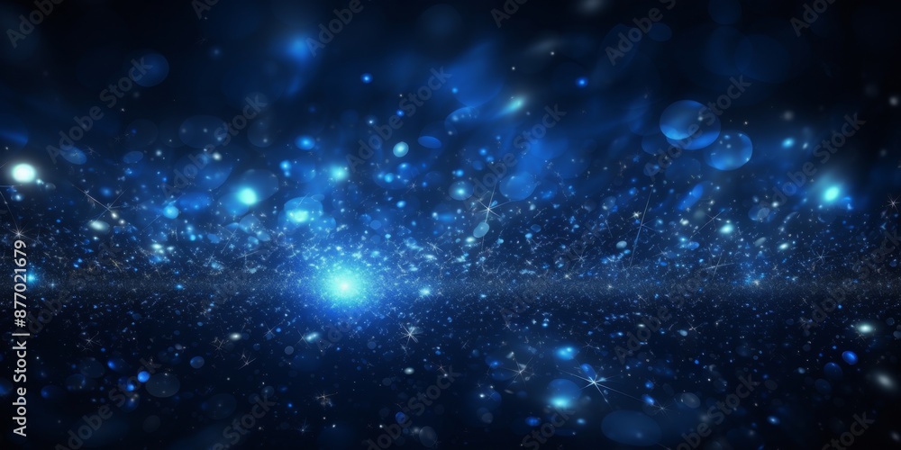 Fototapeta premium Abstract Blue Particle Cosmic Background