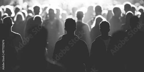 Crowd of people in monochrome