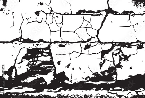 Black and white cement cracked grunge background texture