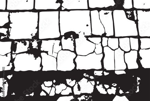 Black and white cement cracked grunge background texture