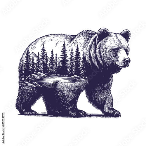 bear vector, bear silhouette