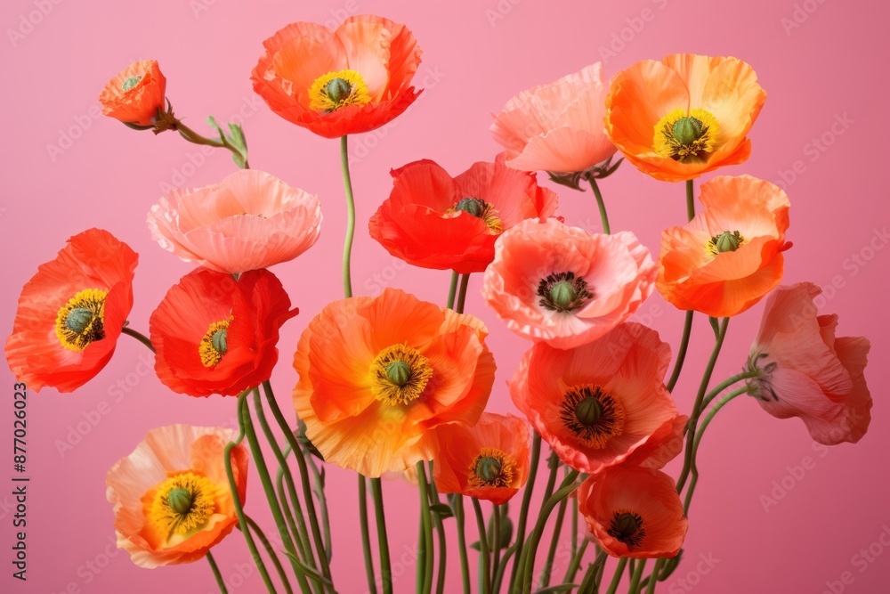 Naklejka premium Poppy blooms flower petal plant.