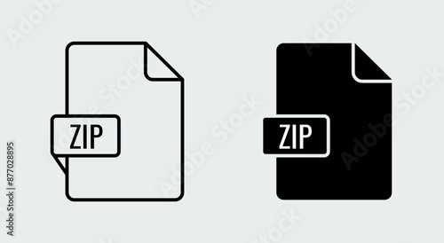 ZIP file format document icon. Easy editable vector design.