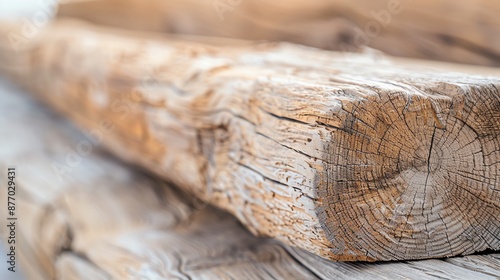 Lumber beams showing earthy texture, natural setting, Lumber  Earthy  Beams, Natural Craft © TEERAWAT