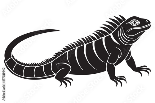 Silhouette of standing iguana illustration © Design thinking6 