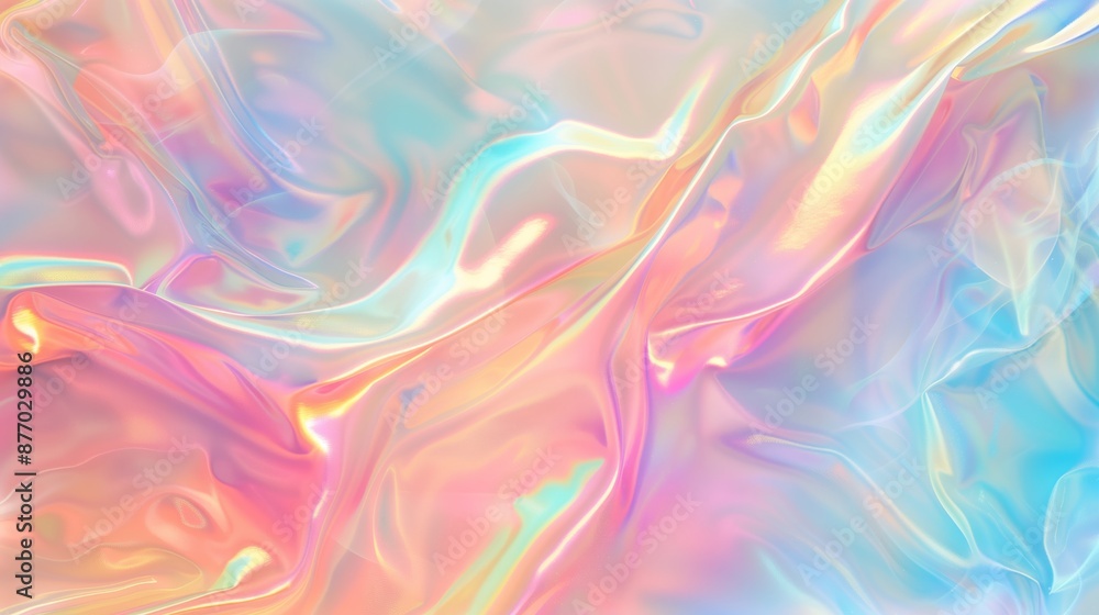 A rainbow colored iridescent holographic background with soft gradient colors. A rainbow colored iridescent holographic background with soft gradient colors.