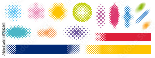 ハーフトーン　あしらい　見出し　詰め合わせ　カラフル　セット