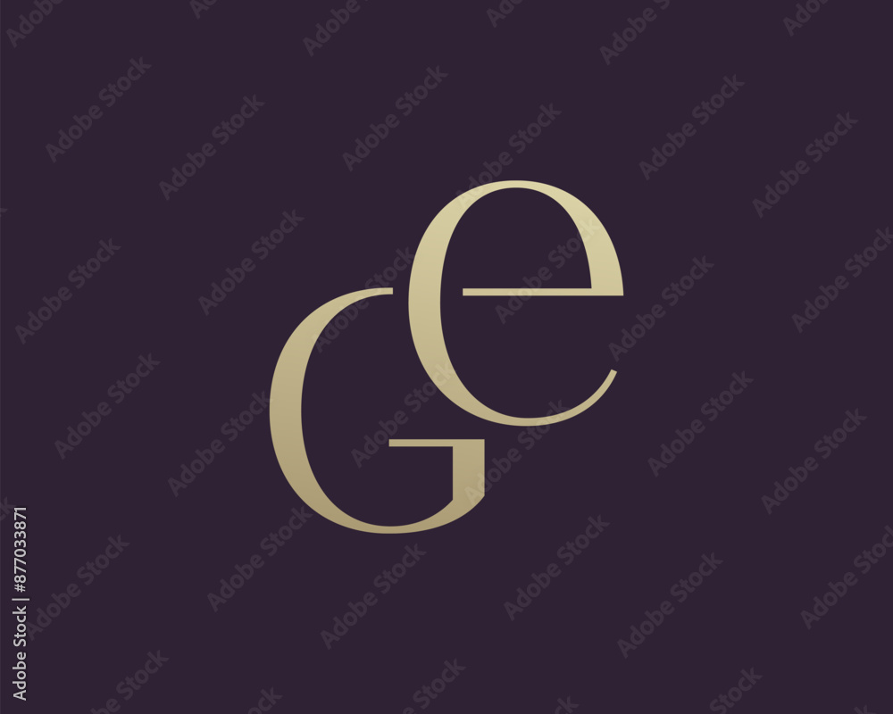 GE or EG letter logo icon design. Classic style luxury initials monogram. GE or EG letter logo icon design. Classic style luxury initials monogram.