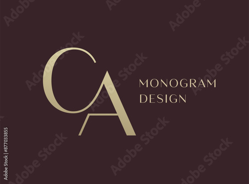 CA letter logo icon design. Classic style luxury initials monogram.