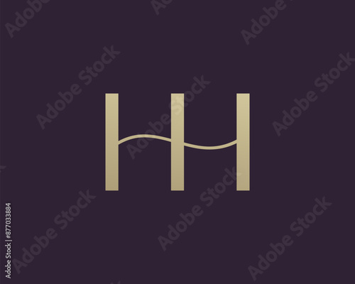 HH letter logo icon design. Classic style luxury initials monogram.