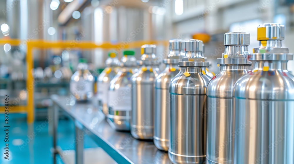 Shiny stainless steel in an industrial factory, Stainless Factory Polished, Manufacturing Brilliance Shiny stainless steel in an industrial factory, Stainless Factory Polished, Manufacturing Brilliance