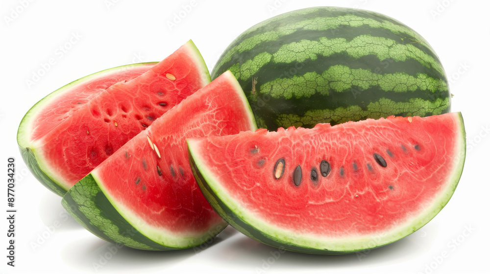 A big watermelon with sweet, juicy red flesh. A big watermelon with sweet, juicy red flesh.