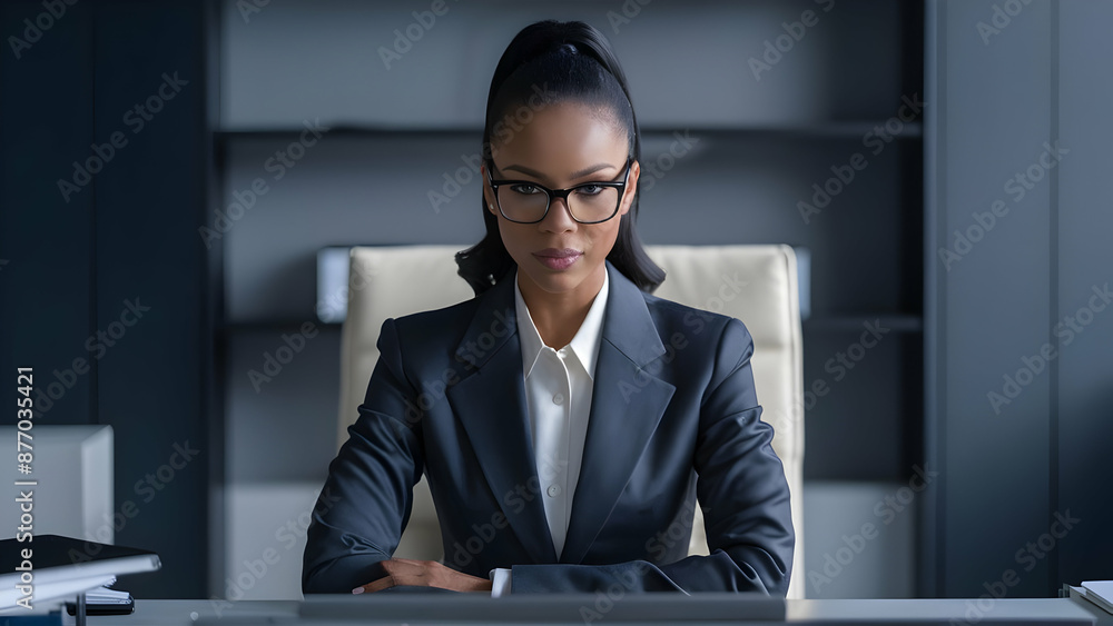Modern Confidence Businesswoman Glasses Poise Modern Confidence Businesswoman Glasses Poise