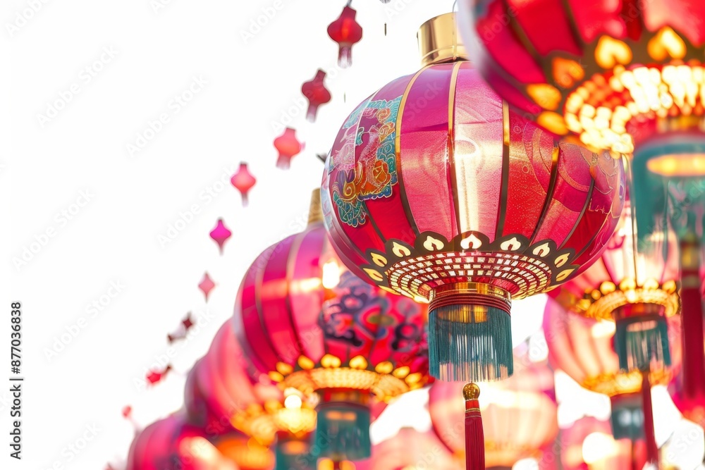 A macro image of decorative lanterns for the Lantern Festival in China. Illustration on a clear white background --ar 3:2 --style raw Job ID: 123f883a-819f-46cc-ae0f-2465b21f6266 A macro image of decorative lanterns for the Lantern Festival in China. Illustration on a clear white background --ar 3:2 --style raw Job ID: 123f883a-819f-46cc-ae0f-2465b21f6266