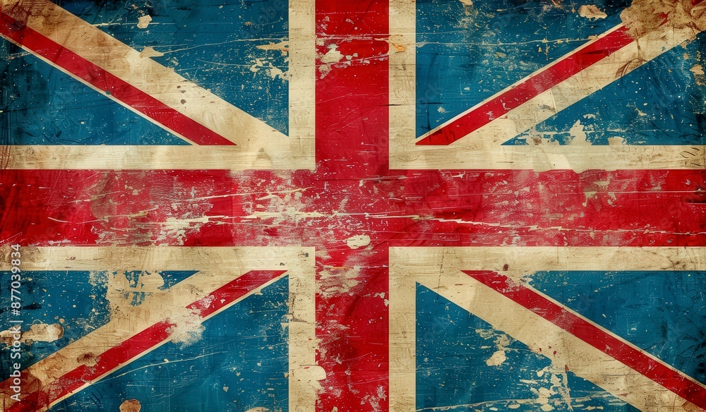 Fototapeta premium A British flag with a red cross on it