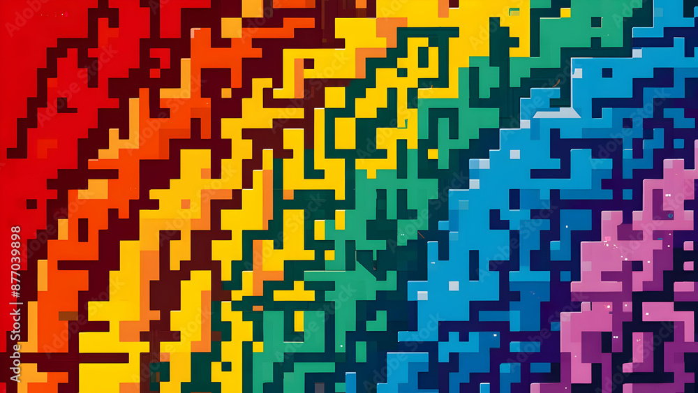 Retro Rainbow Sparkle Pixelated Brilliance Retro Rainbow Sparkle Pixelated Brilliance