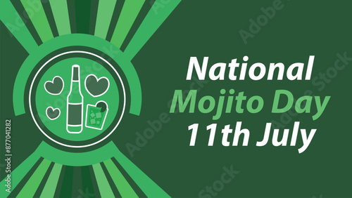 National Mojito Day vector banner design illustration