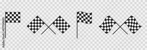 Set of vector racing flags. Racing flag icon png. Finish flag.