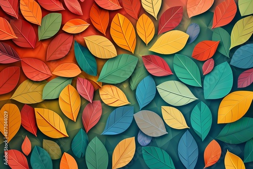 Wallpaper Mural Leaves in a starburst pattern, 3D rendered raster illustration, background and wallpaper Torontodigital.ca