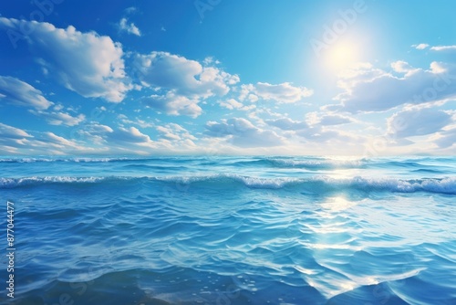 Fototapeta Naklejka Na Ścianę i Meble -  Blue sea outdoors horizon nature.