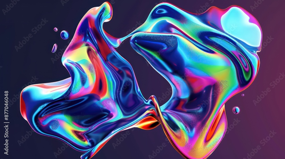 The shape is made of two colored liquids. The shape is made of two colored liquids.