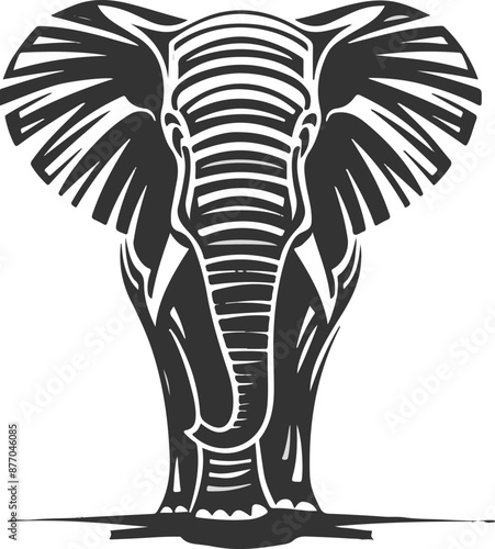 A majestic elephant, with wrinkled skin and wise eyes, symbolizes strength and gentle wisdom, perfect for wildlife enthusiasts and advocates of conservation efforts. 