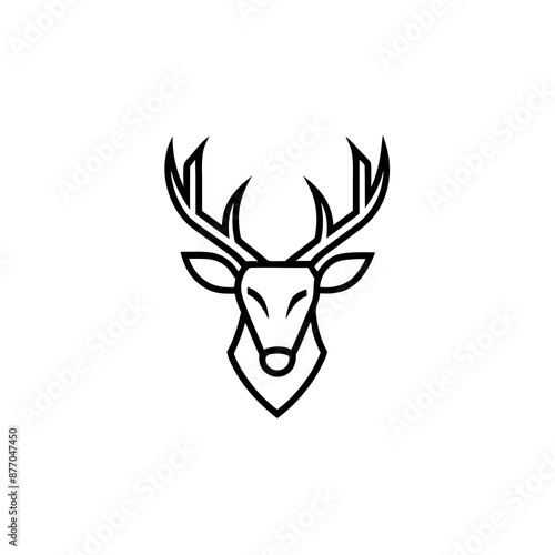 A minimalist deer head logo vector 