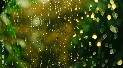 A blurry image of raindrops on a window