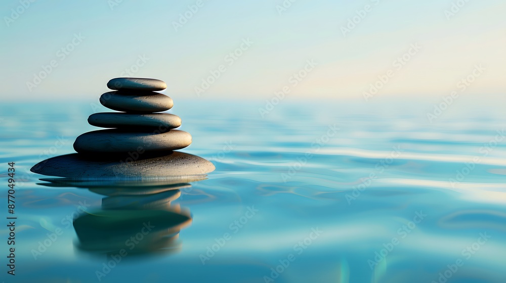 Tranquil Floating Objects on Calm Water - Smooth Flow Serenity Tranquil Floating Objects on Calm Water - Smooth Flow Serenity