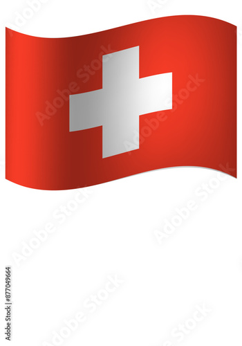 vector illustration of swiss flag red with white cross