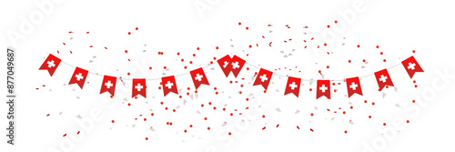 vector illustration of garland with swiss flag 