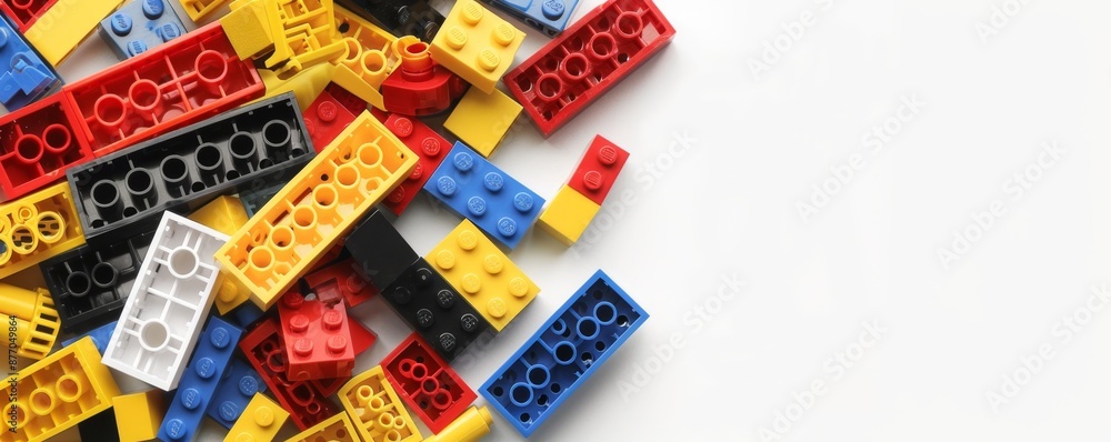 Colorful building blocks on white background,Children's building blocks imagination background illustration, white background Colorful building blocks on white background,Children's building blocks imagination background illustration, white background