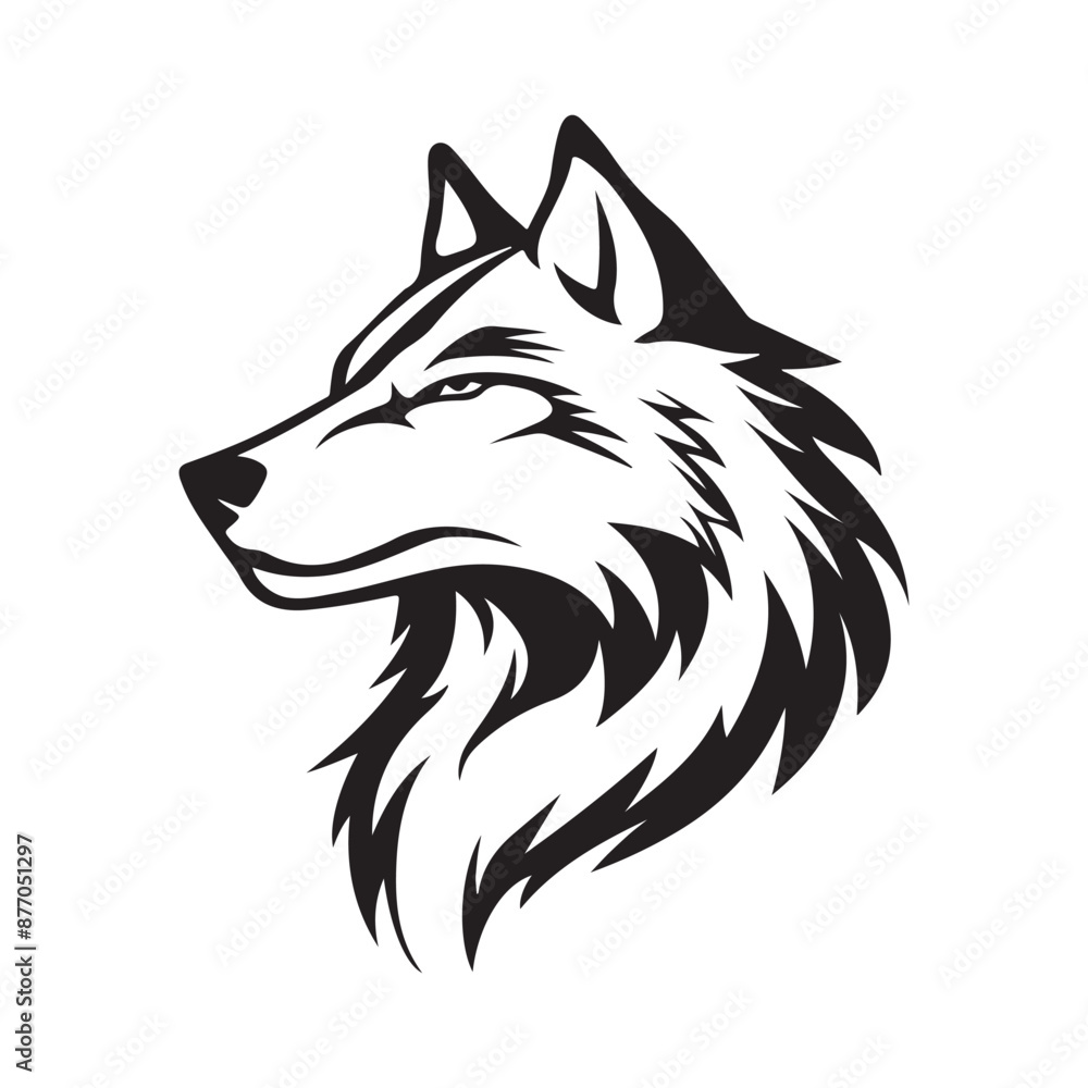 Fototapeta premium Wolf Logo Design Vector. Wolf head mascot isolated on white background 
