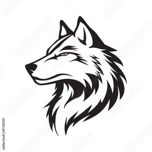 Wolf Logo Design Vector. Wolf head mascot isolated on white background 