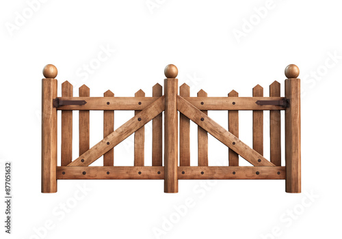 Fototapeta Naklejka Na Ścianę i Meble -  wooden fence isolated on transparent background 
