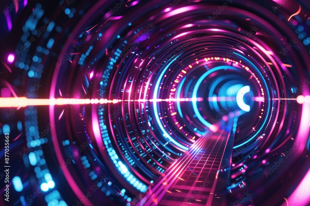Fototapeta premium Futuristic neon abstract digital background