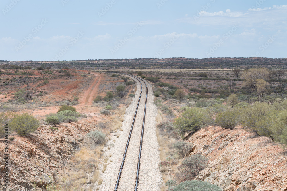Railway line in remote South Australia Railway line in remote South Australia