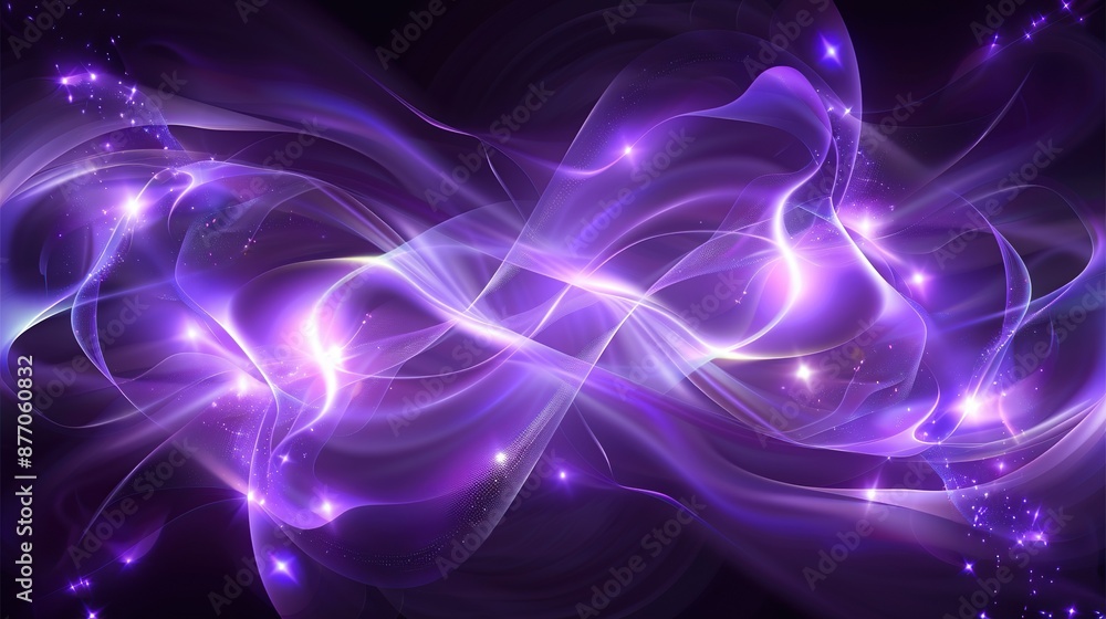 Elegant Purple and Blue Wave Background with Sparkling Stars and Futuristic Abstract Design Elegant Purple and Blue Wave Background with Sparkling Stars and Futuristic Abstract Design