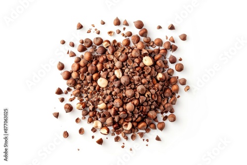 A photo of a pile of nuts on a white surface