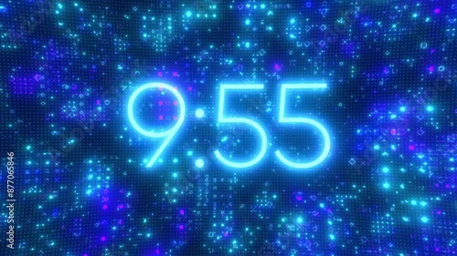 10 Minutes Digital Countdown. Glow numbers. Real time count down