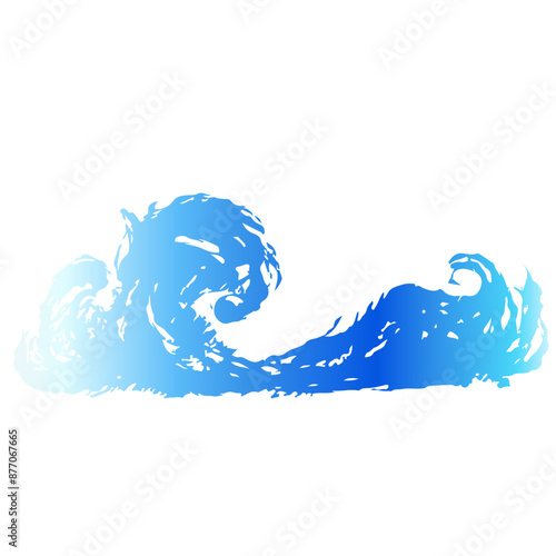 勢いのある海・波しぶきのイラスト素材　ベクター