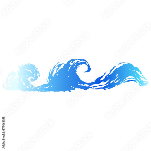 勢いのある海・波しぶきのイラスト素材　ベクター