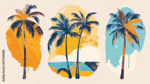 Abstract Modern Palm Tree Illustrations